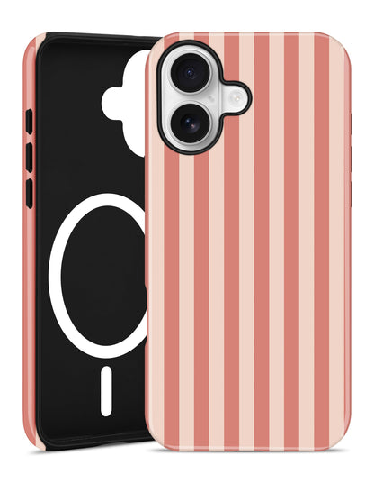 Magnetic Striped Phone Case for iPhone 17, Navy Blue