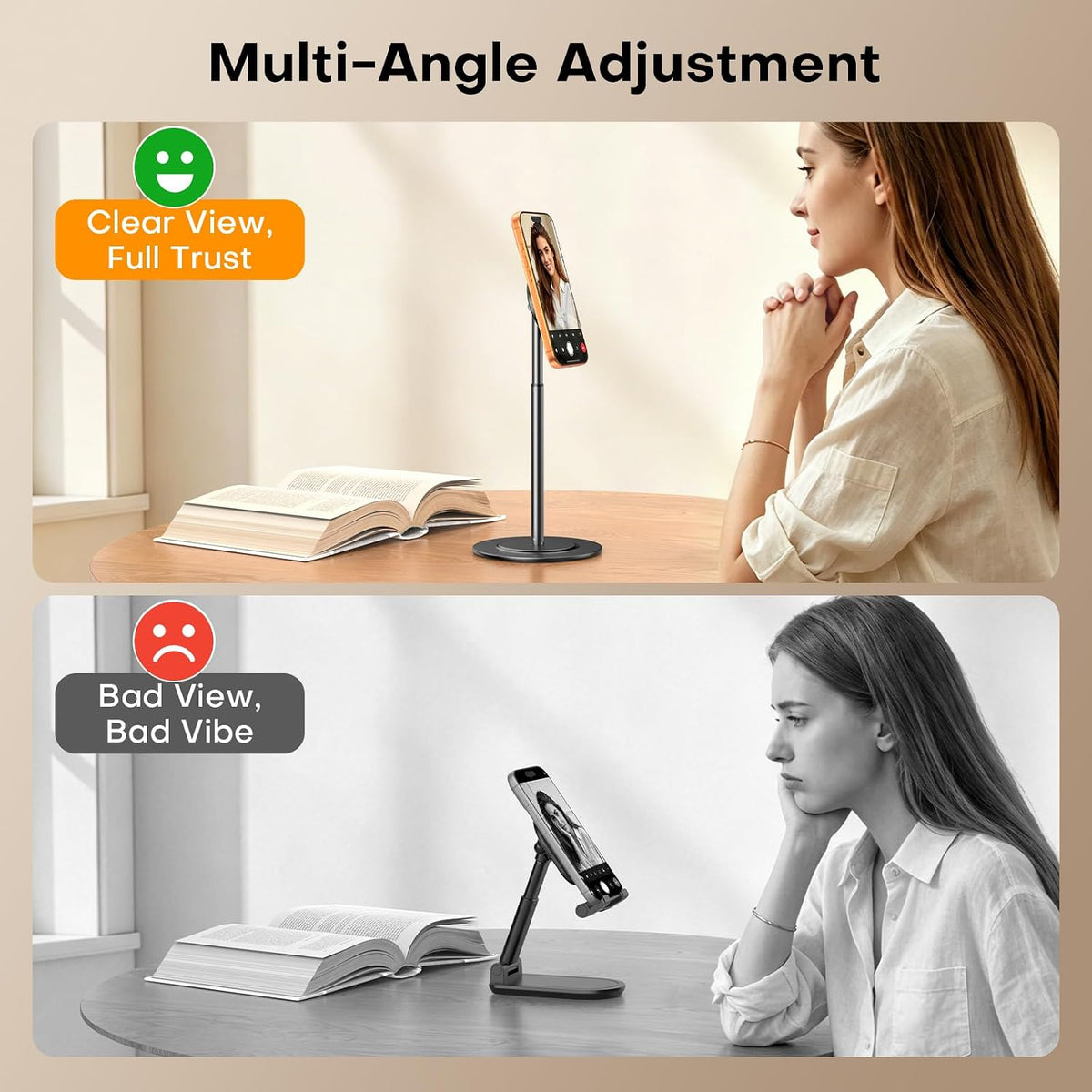 OMOTON MS06 [Sturdy Height Adjust] Magnetic Cell Phone Stand for MagSafe
