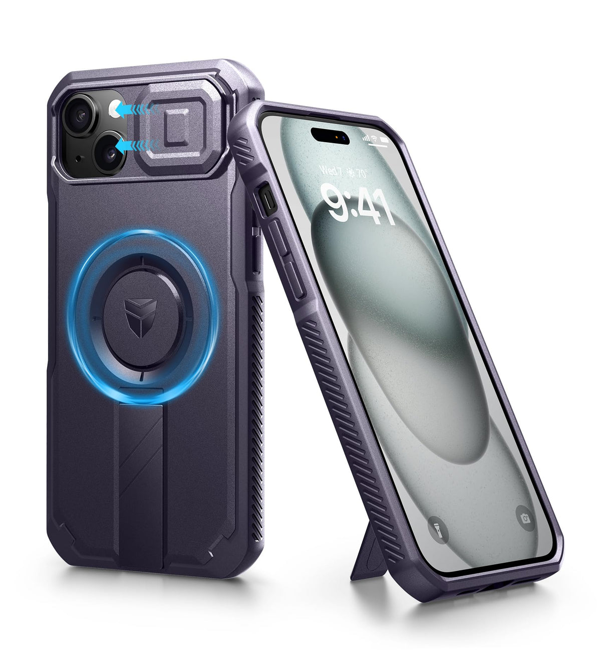 Dexnor for iPhone 17e/16e Case with Slide Camera Cover, 6.1 inch Navy Blue