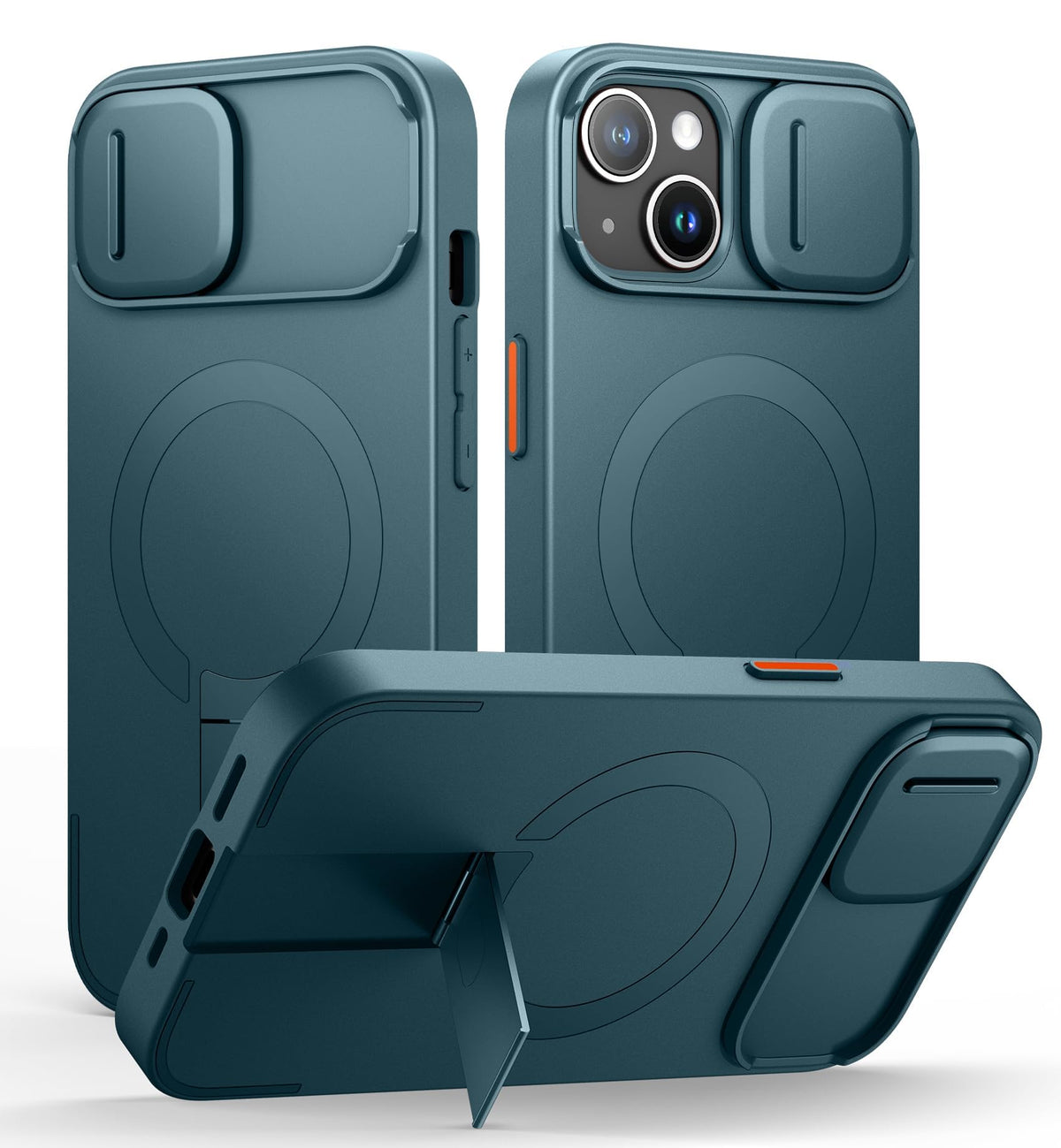 SURITCH for iPhone 17 Pro Max Case with Camera Control Cover, Camera Cover and Adjustable Kickstand, Compatible with MagSafe, Shockproof Bumper Protective Cases 6.9 Inch, Black
