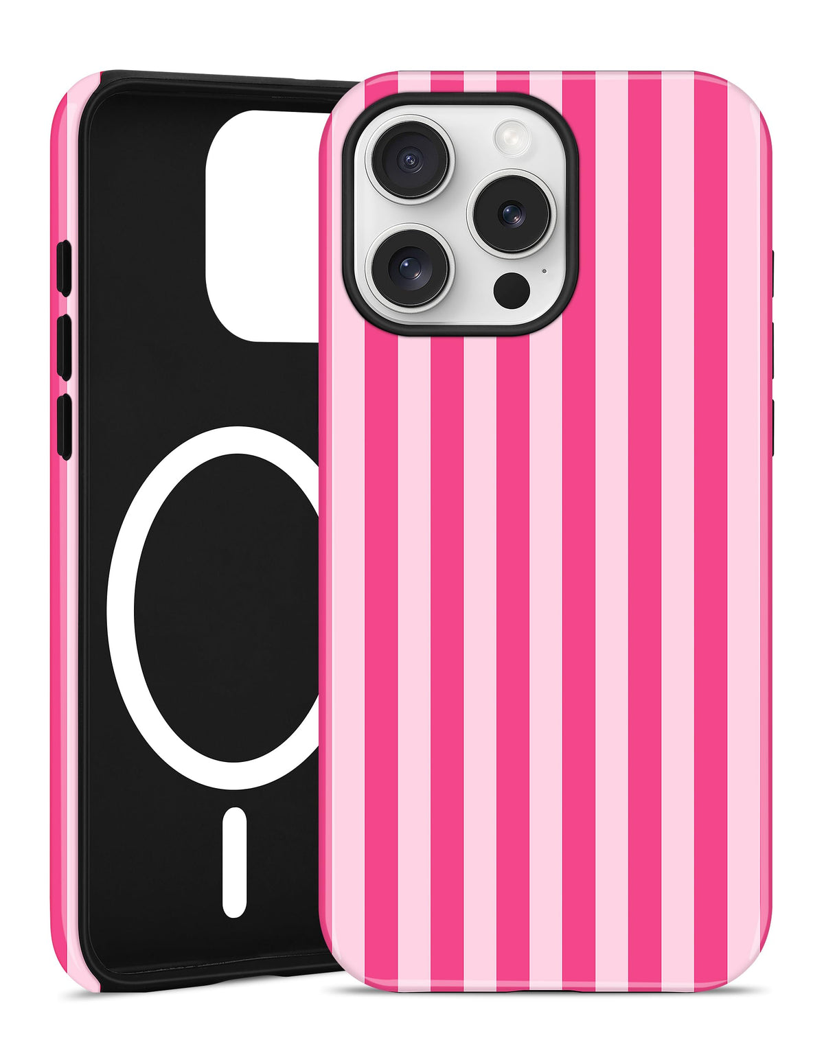 Magnetic Striped Phone Case for iPhone 17, Navy Blue