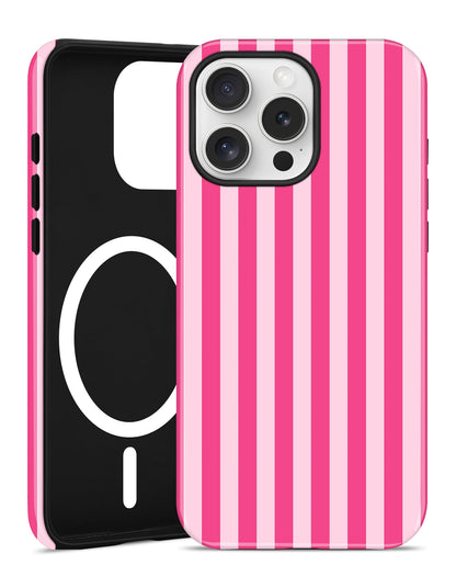 Magnetic Striped Phone Case for iPhone 17, Navy Blue