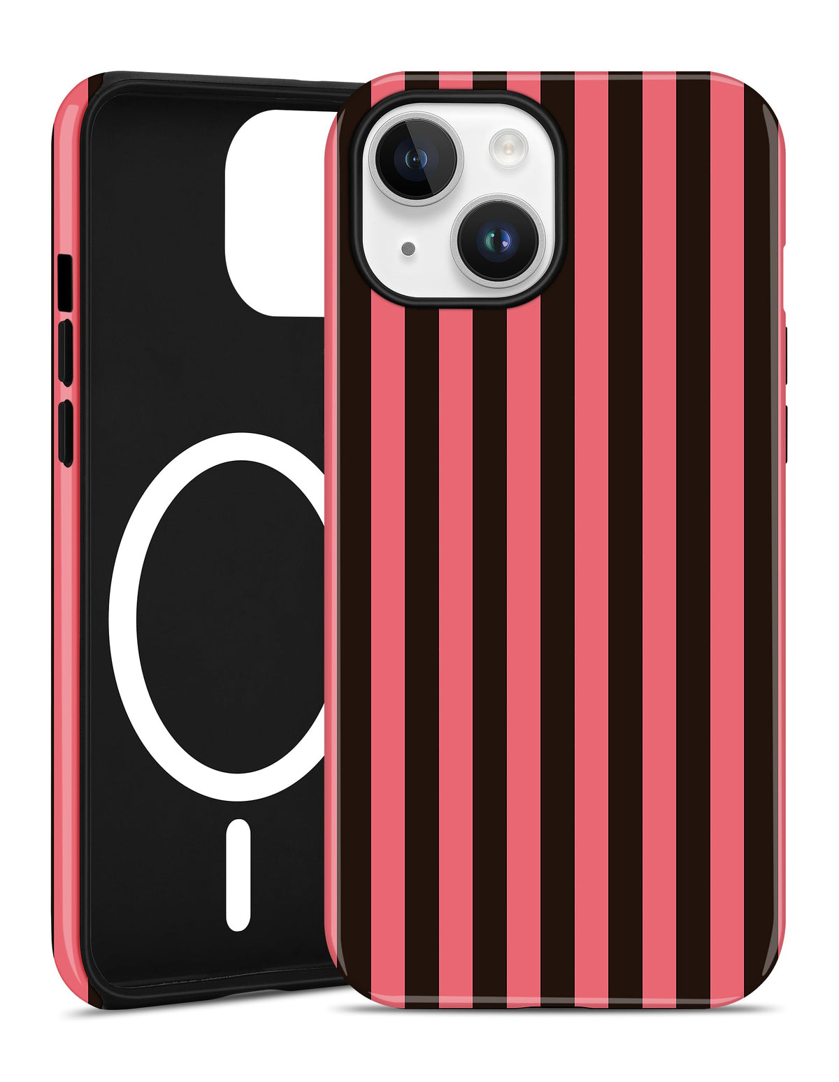Magnetic Striped Phone Case for iPhone 17, Navy Blue