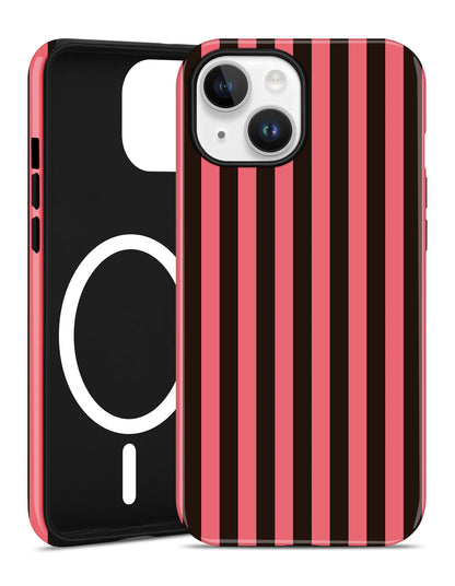 Magnetic Striped Phone Case for iPhone 17, Navy Blue