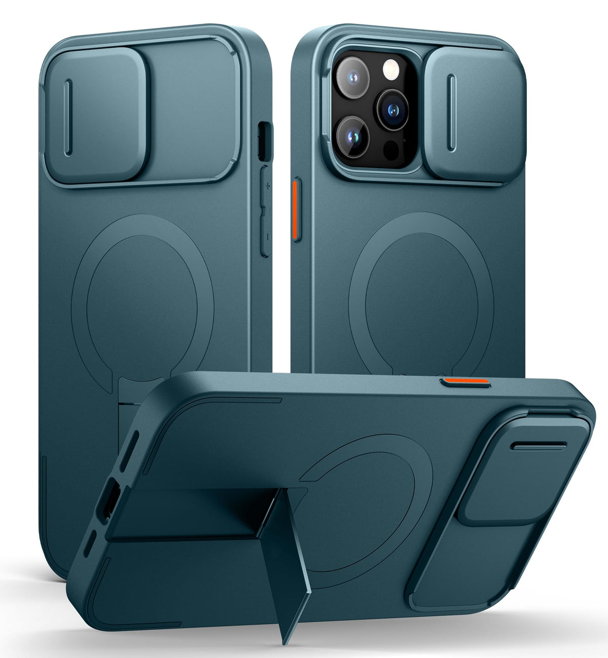 SURITCH for iPhone 17 Pro Max Case with Camera Control Cover, Camera Cover and Adjustable Kickstand, Compatible with MagSafe, Shockproof Bumper Protective Cases 6.9 Inch, Black