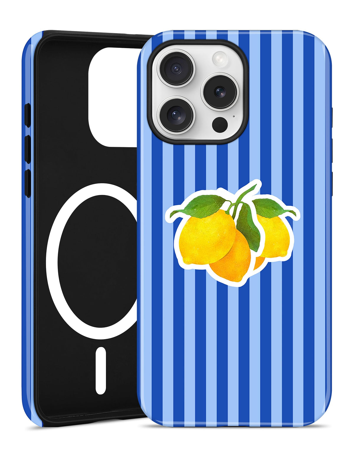 Magnetic Striped Phone Case for iPhone 17, Navy Blue