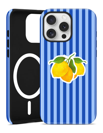 Magnetic Striped Phone Case for iPhone 17, Navy Blue