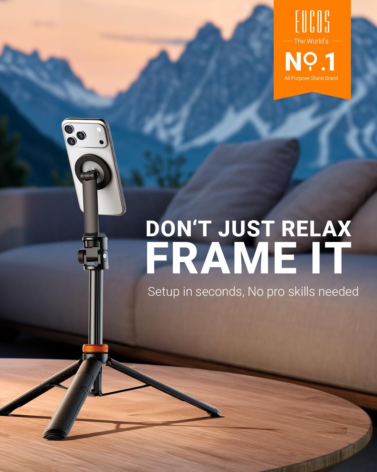 EUCOS 62" Magnetic Phone Tripod for iPhone, Selfie Stick Tripod with Remote