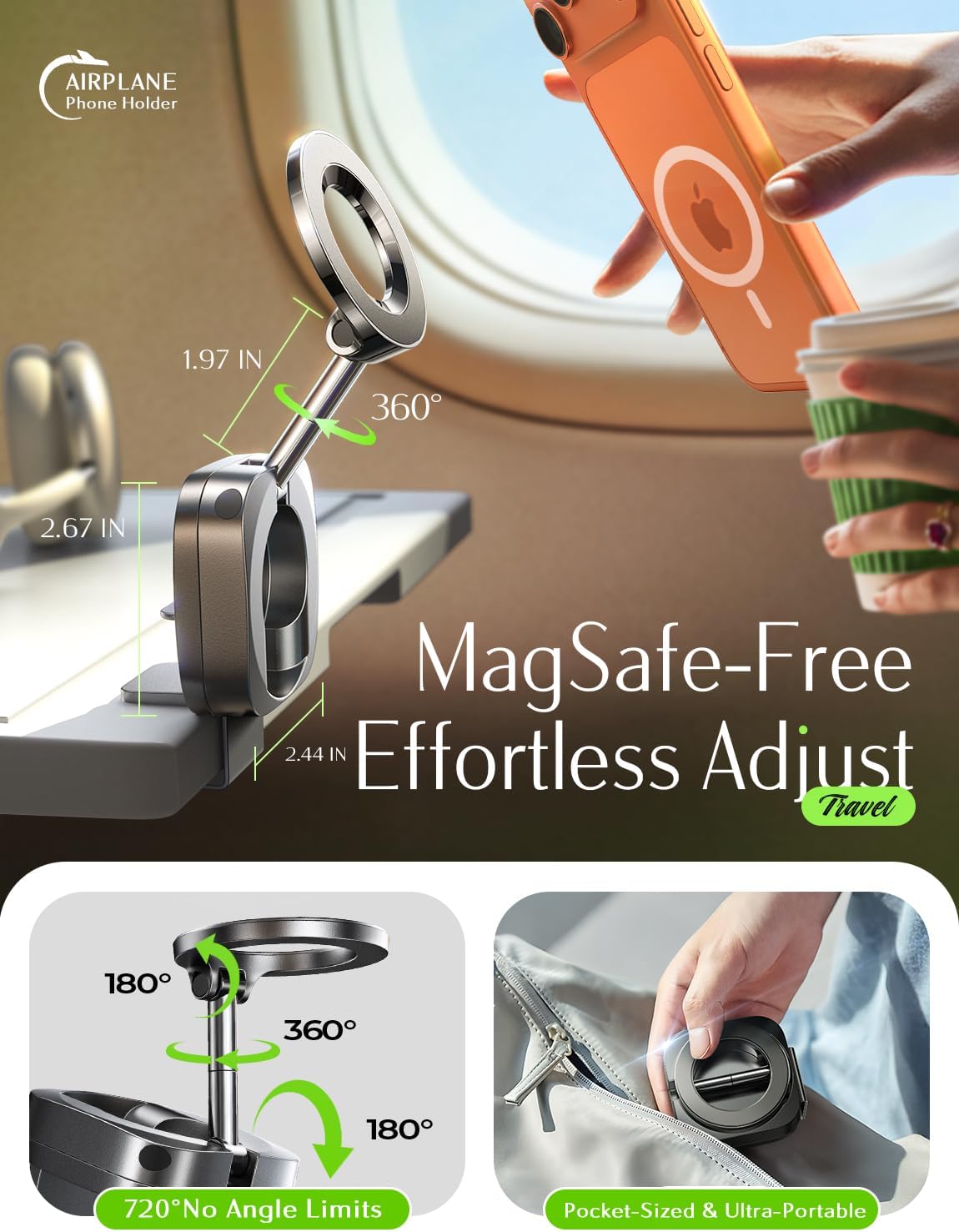 LISEN Airplane Travel Essentials for Flying Airplane Phone Holder for Desk