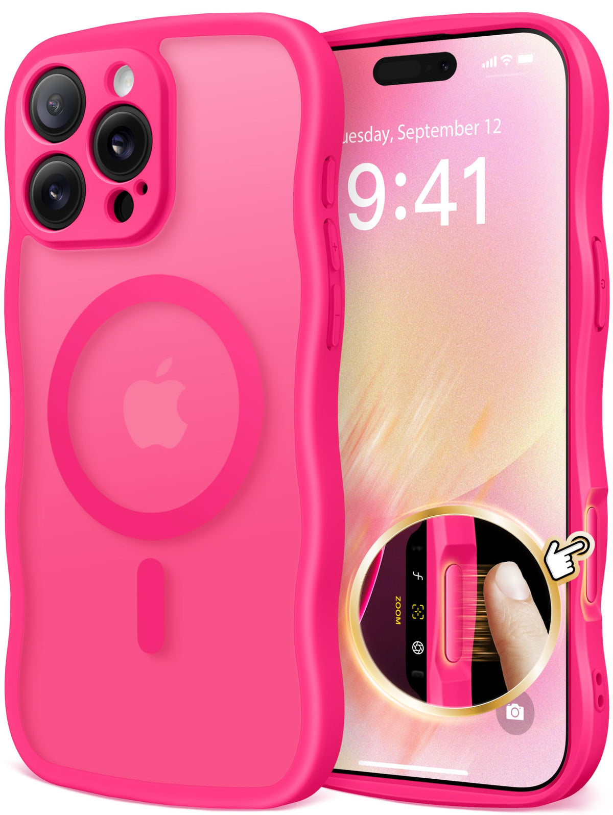 CAPRARO for iPhone 16 Pro Case for Women, Compatible with MagSafe
