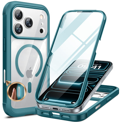 Miracase Magnetic for iPhone 15 Pro Max Case 6.7'' [Compatible with Magsafe] Full-Body Drop Proof Bumper Phone Case for iPhone 15 Pro Max with Built-in 9H Tempered Glass Screen Protector,Black