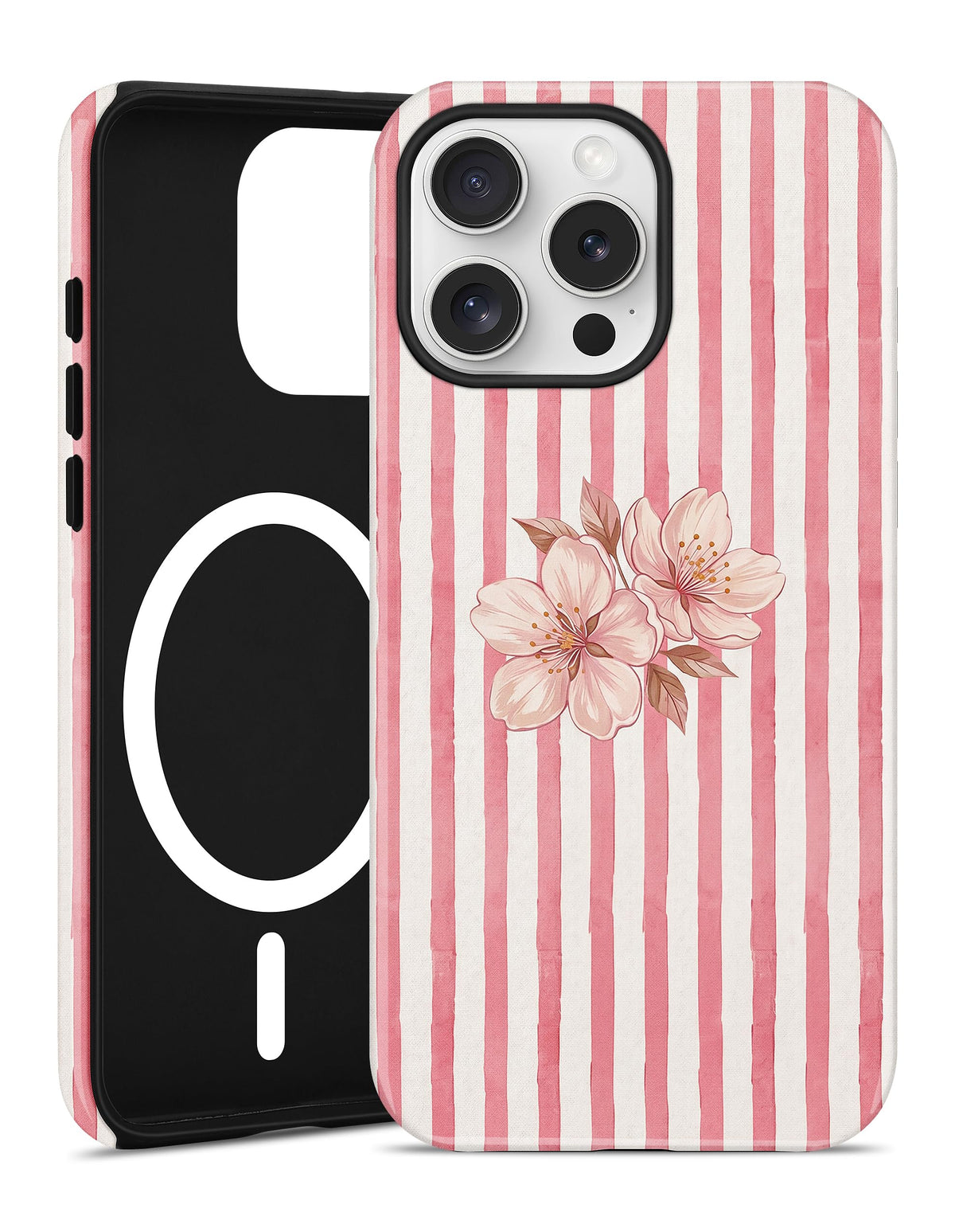 Magnetic Striped Phone Case for iPhone 17, Navy Blue