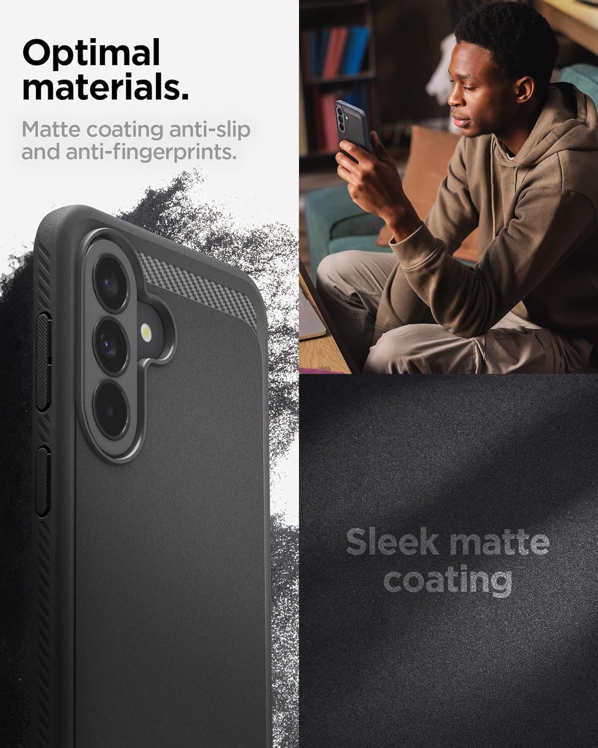 Spigen for Galaxy A37 5G Case, Rugged Armor [Military-Grade Protection] - Matte Black