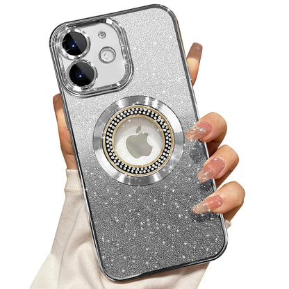 Misscase for iPhone 14 Magnetic Glitter Case Compatible with MagSafe,Full Protection Slim Shockproof Anti-Scratch Case with Camera Lens Protector Logo View Dust-Proof Net for Women Gold