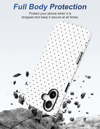 Jusy Magnetic Polka Dot Case for iPhone 16,White