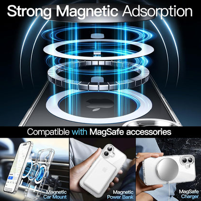 JETech Magnetic Case for iPhone 16, Clear