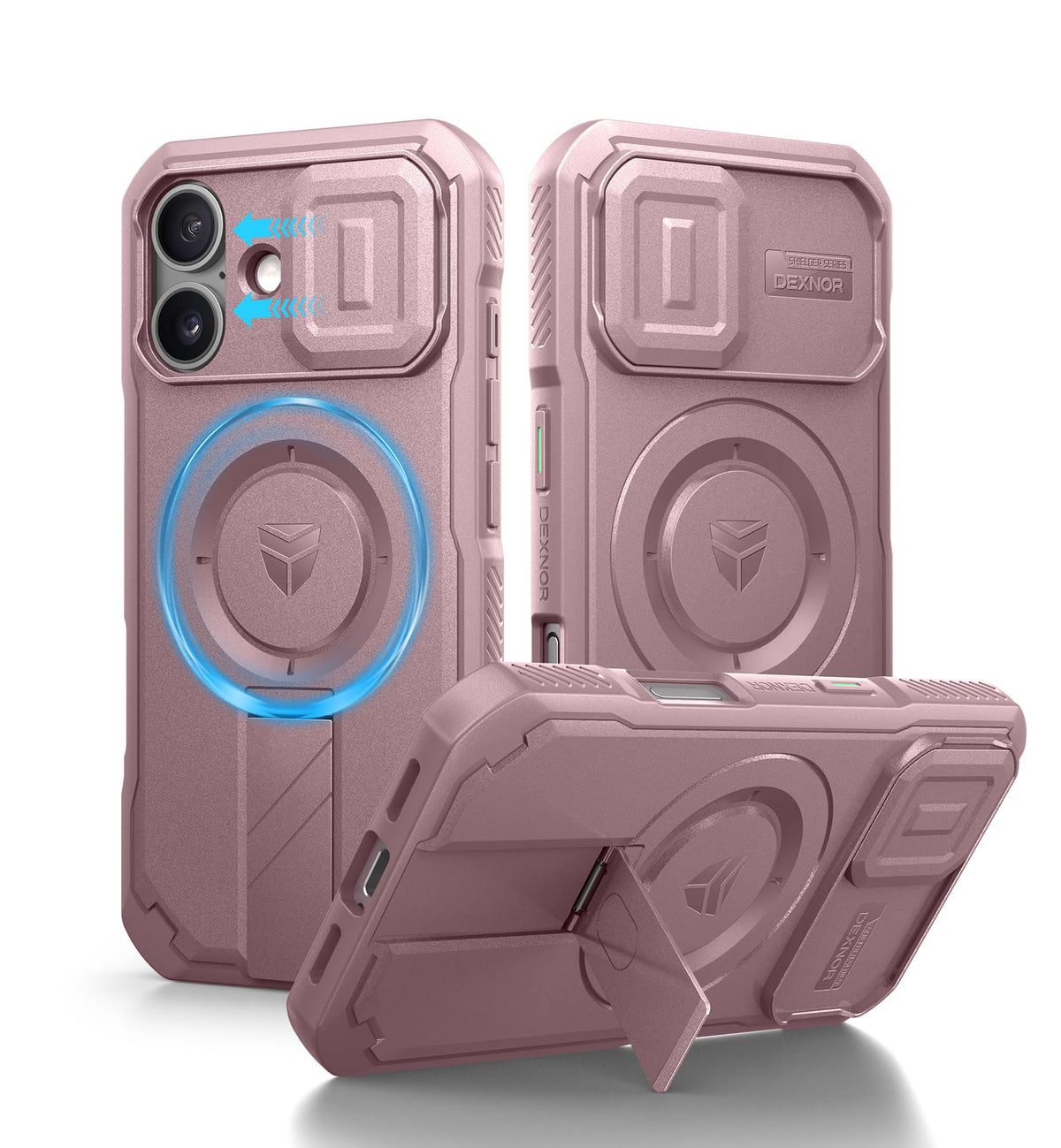 Dexnor for iPhone 17e/16e Case with Slide Camera Cover, 6.1 inch Navy Blue