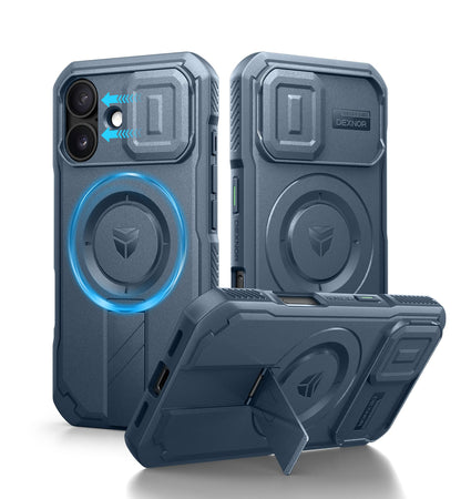 Dexnor for iPhone 17e/16e Case with Slide Camera Cover, 6.1 inch Navy Blue
