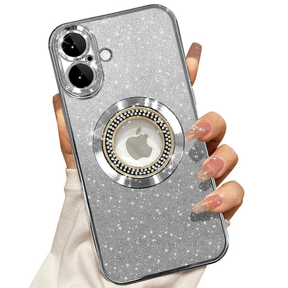 Misscase for iPhone 14 Magnetic Glitter Case Compatible with MagSafe,Full Protection Slim Shockproof Anti-Scratch Case with Camera Lens Protector Logo View Dust-Proof Net for Women Gold
