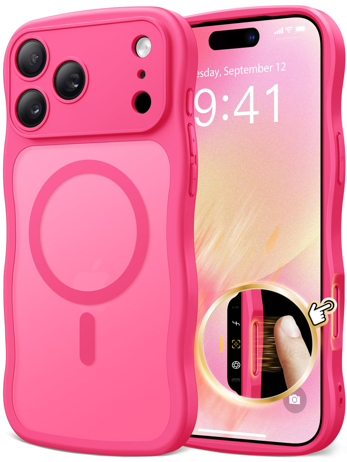 CAPRARO for iPhone 16 Pro Case for Women, Compatible with MagSafe