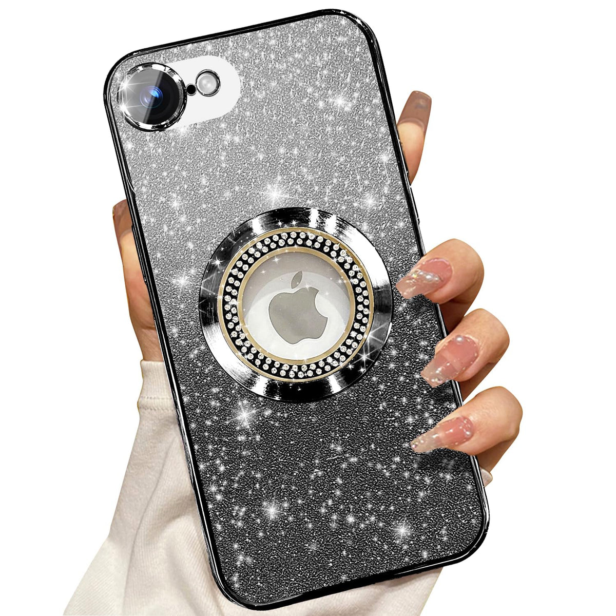 Misscase for iPhone 14 Magnetic Glitter Case Compatible with MagSafe,Full Protection Slim Shockproof Anti-Scratch Case with Camera Lens Protector Logo View Dust-Proof Net for Women Gold