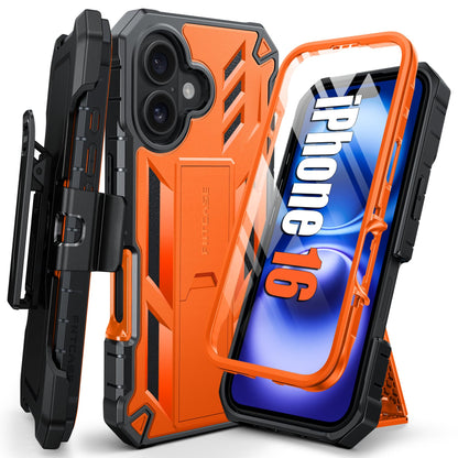 FNTCASE for iPhone 17e Case with Built-in Screen Protector and Kickstand