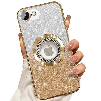 Misscase for iPhone 14 Magnetic Glitter Case Compatible with MagSafe,Full Protection Slim Shockproof Anti-Scratch Case with Camera Lens Protector Logo View Dust-Proof Net for Women Gold