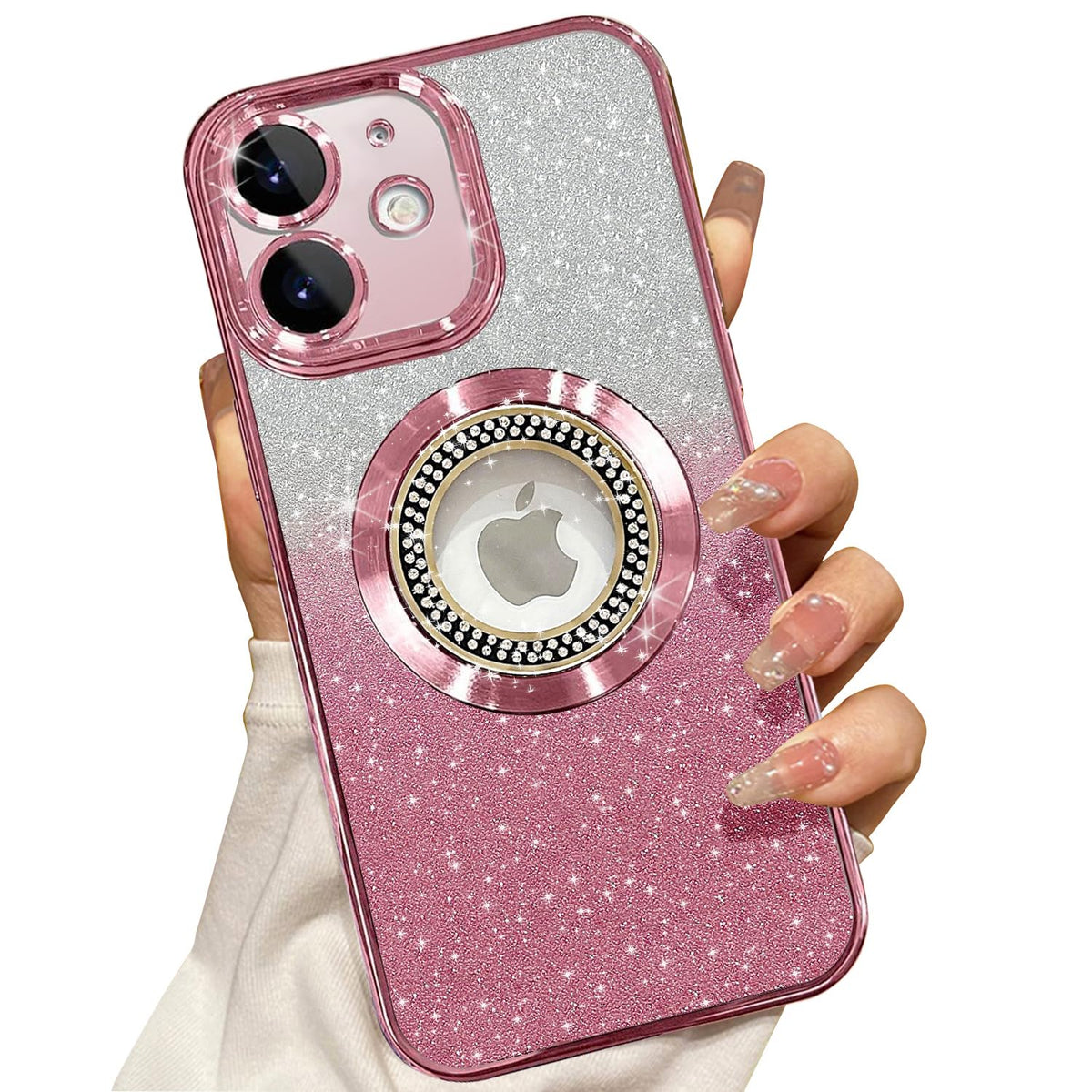 Misscase for iPhone 14 Magnetic Glitter Case Compatible with MagSafe,Full Protection Slim Shockproof Anti-Scratch Case with Camera Lens Protector Logo View Dust-Proof Net for Women Gold