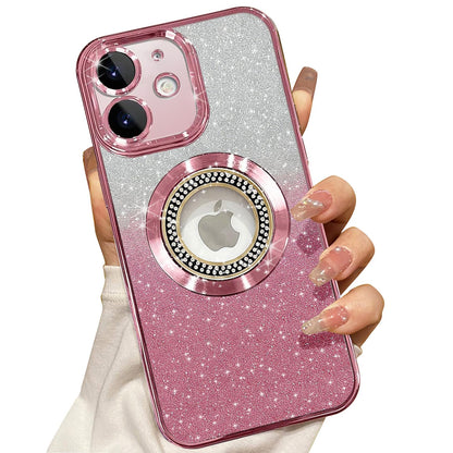 Misscase for iPhone 14 Magnetic Glitter Case Compatible with MagSafe,Full Protection Slim Shockproof Anti-Scratch Case with Camera Lens Protector Logo View Dust-Proof Net for Women Gold