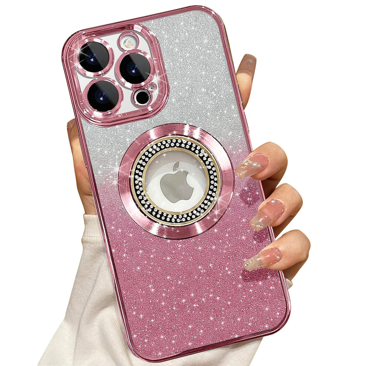 Misscase for iPhone 14 Magnetic Glitter Case Compatible with MagSafe,Full Protection Slim Shockproof Anti-Scratch Case with Camera Lens Protector Logo View Dust-Proof Net for Women Gold