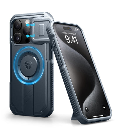 Dexnor for iPhone 17e/16e Case with Slide Camera Cover, 6.1 inch Navy Blue