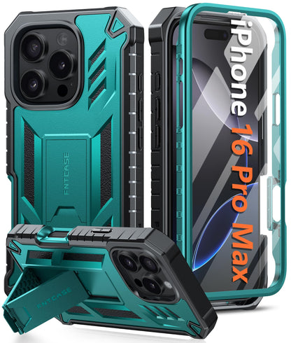 FNTCASE for iPhone 17e Case with Built-in Screen Protector and Kickstand