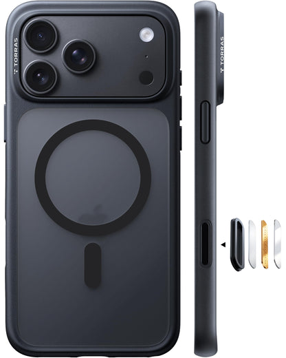 TORRAS Magnetic Shockproof for iPhone 17 Pro Case, Camera Control Silver