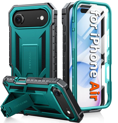 FNTCASE for iPhone 17e Case with Built-in Screen Protector and Kickstand