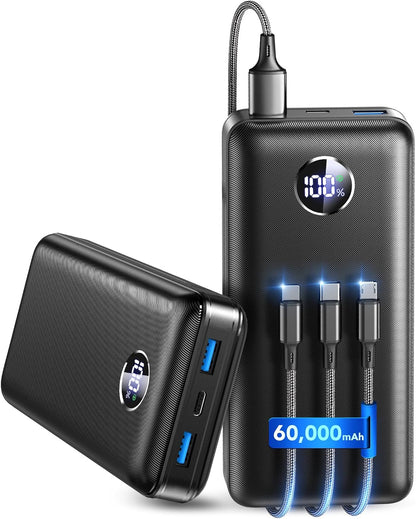 IAPOS Portable Charger 60000mAh, 5-Device Charging Power Bank Battery Pack