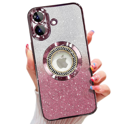 Misscase for iPhone 14 Magnetic Glitter Case Compatible with MagSafe,Full Protection Slim Shockproof Anti-Scratch Case with Camera Lens Protector Logo View Dust-Proof Net for Women Gold