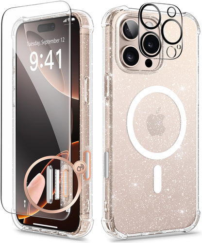 GVIEWIN for iPhone 14 Case Floral, Screen Protector & Camera Lens Protector