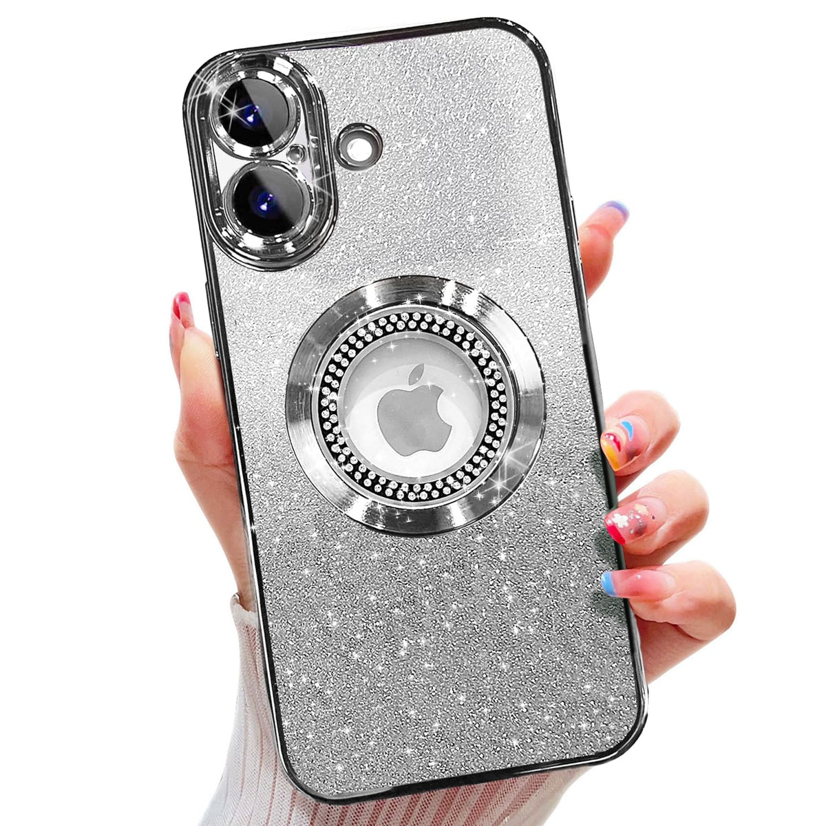 Misscase for iPhone 14 Magnetic Glitter Case Compatible with MagSafe,Full Protection Slim Shockproof Anti-Scratch Case with Camera Lens Protector Logo View Dust-Proof Net for Women Gold