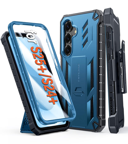 FNTCASE for Samsung Galaxy S25-FE Case with Belt Clip and Kickstand Black