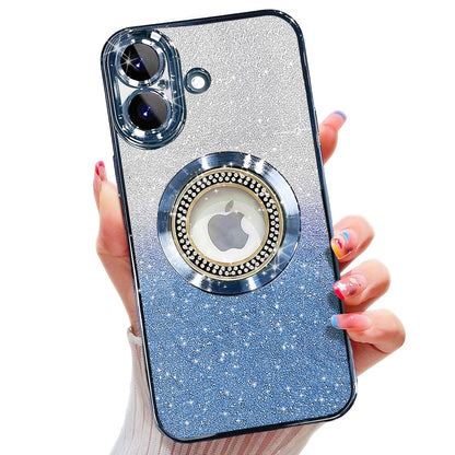 Misscase for iPhone 14 Magnetic Glitter Case Compatible with MagSafe,Full Protection Slim Shockproof Anti-Scratch Case with Camera Lens Protector Logo View Dust-Proof Net for Women Gold