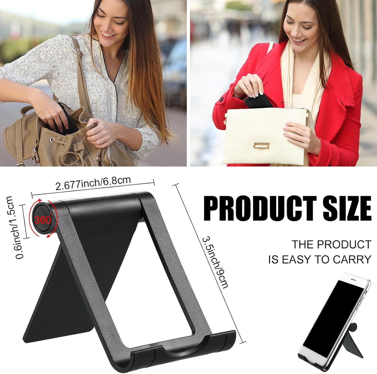 Fabbay 40 Pcs Phone Stand Compatible with Mobile Phones Tablets, Black
