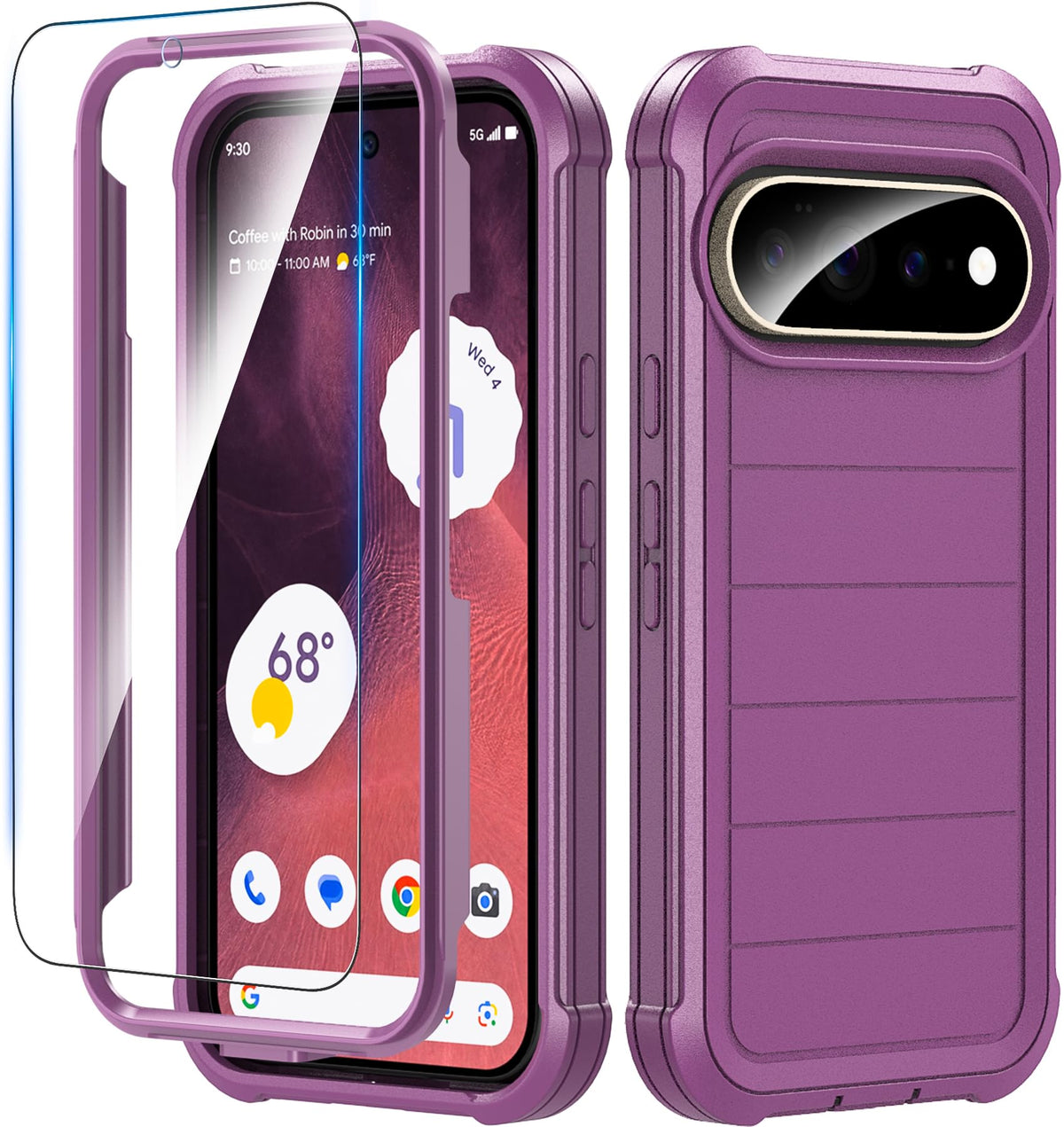 Hensinple for Samsung Galaxy A37 5G Phone Case with Screen Protector, Heavy Duty Military Shockproof Full Body Durable TPU Protective Cover Case for Samsung A37 5G (Black)