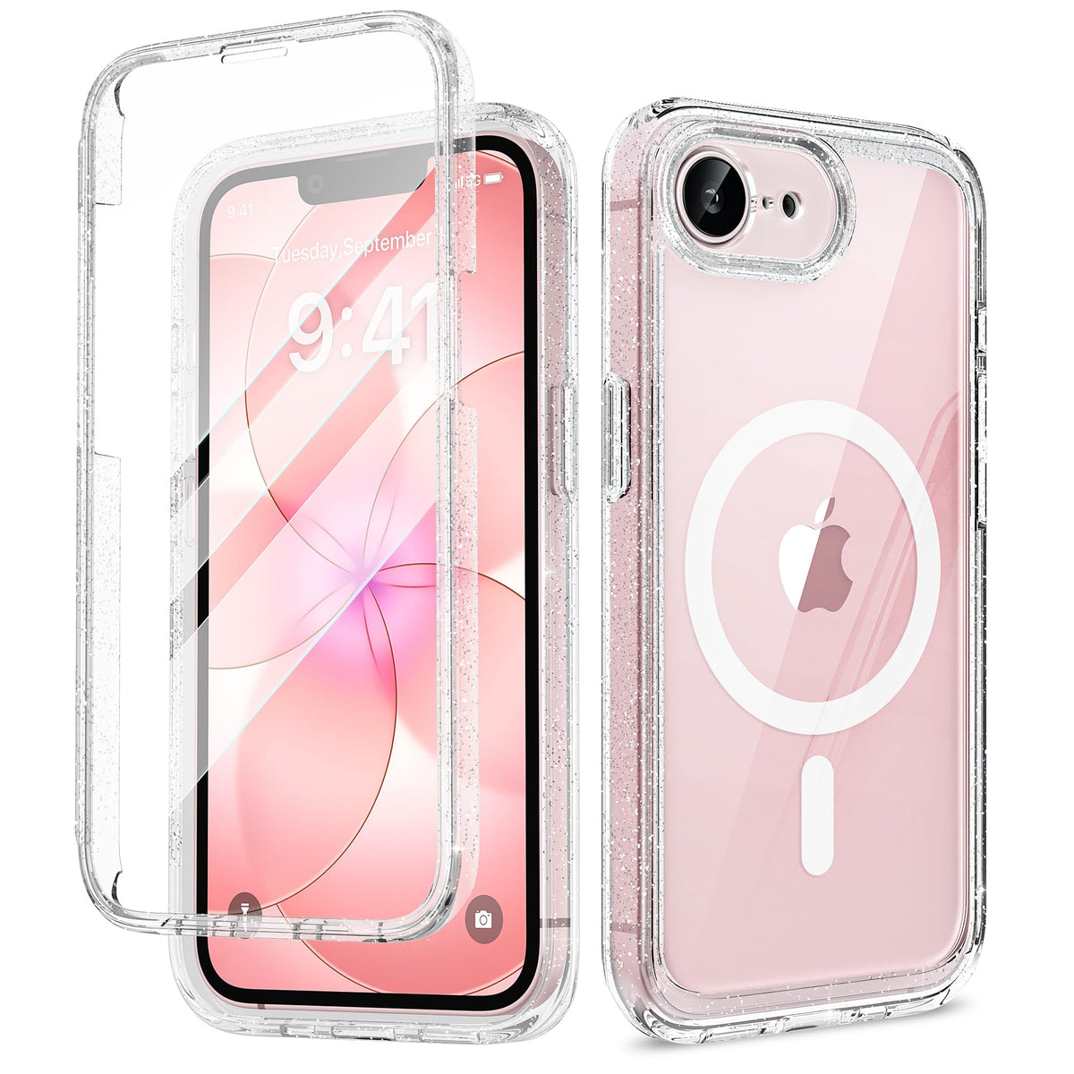 Miracase Magnetic for iPhone 15 Pro Max Case 6.7'' [Compatible with Magsafe] Full-Body Drop Proof Bumper Phone Case for iPhone 15 Pro Max with Built-in 9H Tempered Glass Screen Protector,Black