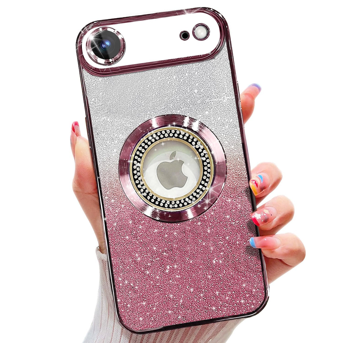 Misscase for iPhone 14 Magnetic Glitter Case Compatible with MagSafe,Full Protection Slim Shockproof Anti-Scratch Case with Camera Lens Protector Logo View Dust-Proof Net for Women Gold