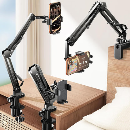 LISEN Cell Phone Holder for Bed Desk, Overhead Phone Mount iPhone Recording