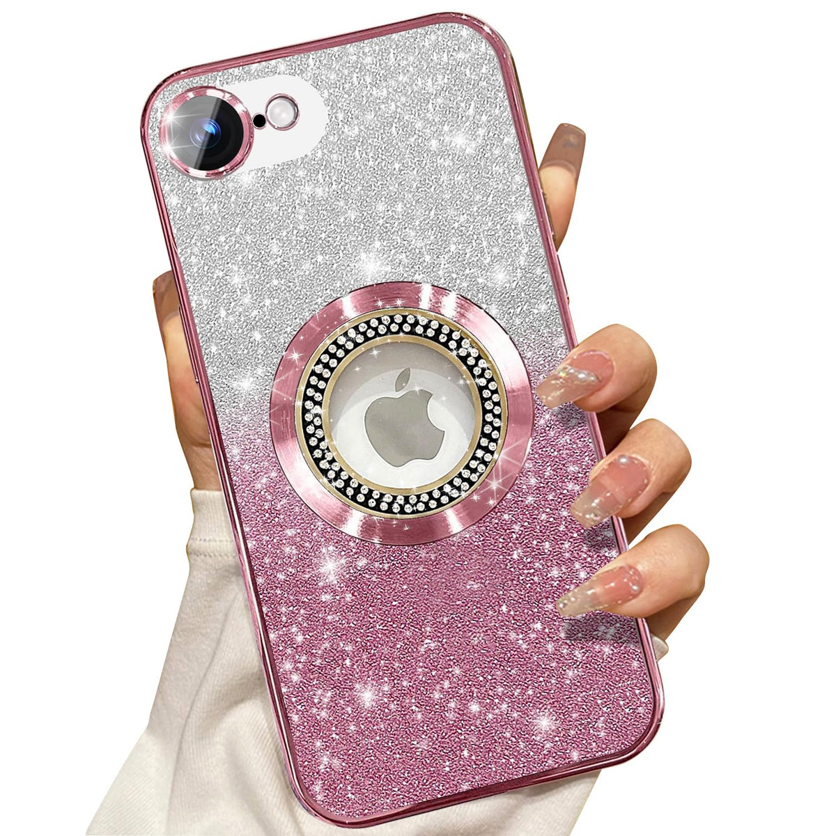 Misscase for iPhone 14 Magnetic Glitter Case Compatible with MagSafe,Full Protection Slim Shockproof Anti-Scratch Case with Camera Lens Protector Logo View Dust-Proof Net for Women Gold