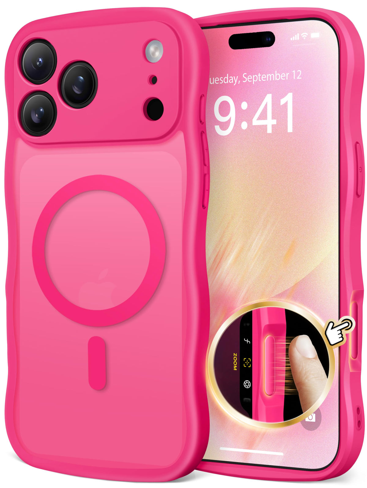 CAPRARO for iPhone 16 Pro Case for Women, Compatible with MagSafe