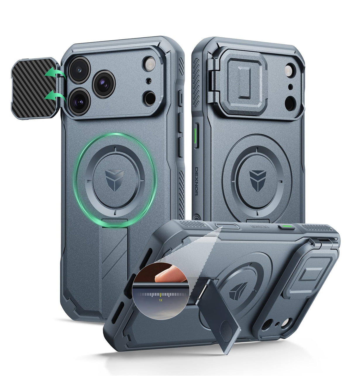 Dexnor for iPhone 17e/16e Case with Slide Camera Cover, 6.1 inch Navy Blue