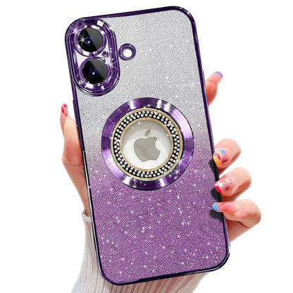 Misscase for iPhone 14 Magnetic Glitter Case Compatible with MagSafe,Full Protection Slim Shockproof Anti-Scratch Case with Camera Lens Protector Logo View Dust-Proof Net for Women Gold