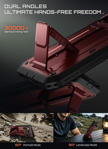 SUPCASE for iPhone 18 Pro Case / 17 Pro Case with Belt Clip, Burgundy